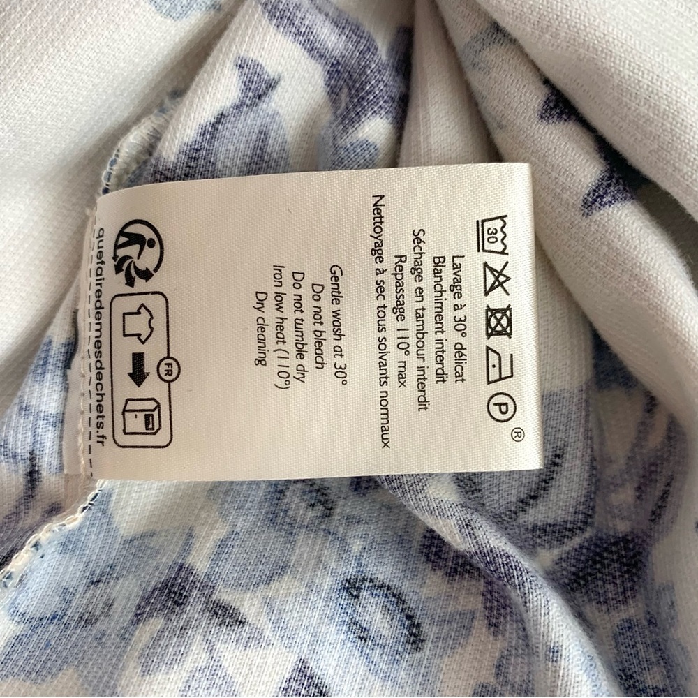 Sezane Rare Soledad Floral Mini Dress Blue Cream FR 36 - Picture 13 of 16